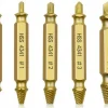 Brocas Extractoras Tornillos Pernos Rodados 4 Unidades Gold