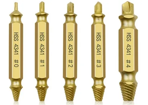 Brocas Extractoras Tornillos Pernos Rodados 4 Unidades Gold